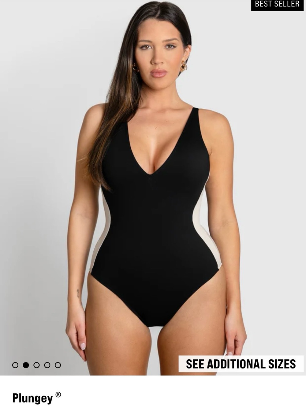 TA3 Plungey Women’s Black & Ivory Sculpting One-Piece Swimsuit
